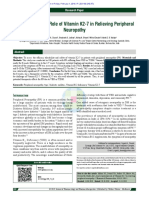 A Novel Potential Role of Vitamin K2 7 in Relieving Peripheral Neuropathy