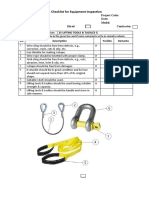 Checklist For Equipment Inspection Lifting Tools - Tackles