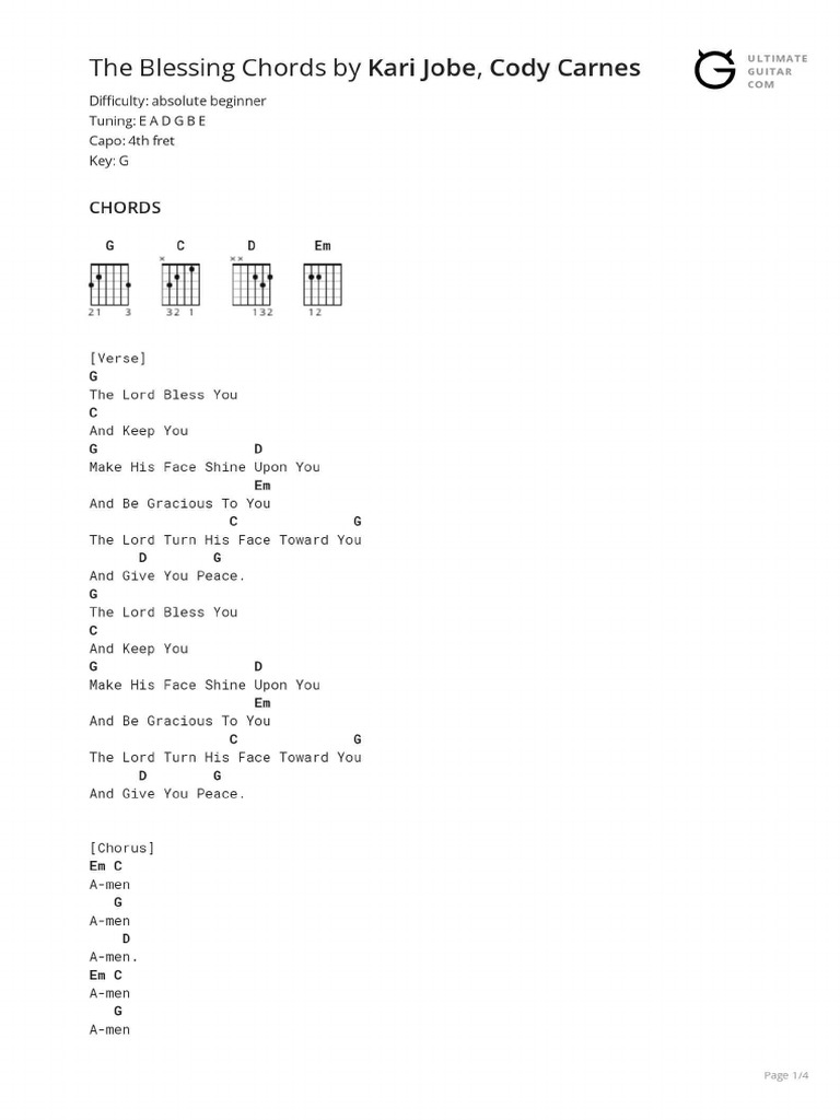 the-blessing-chords-pdf