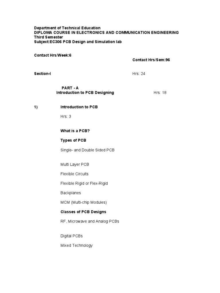 PCB Design& Simulation Lab | PDF | Printed Circuit Board | Electronic