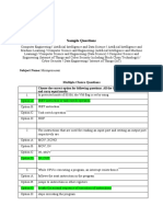 Sample Questions: Subject Name: Semester: IV