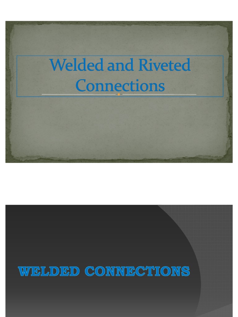 Welded and Riveted Connections PDF