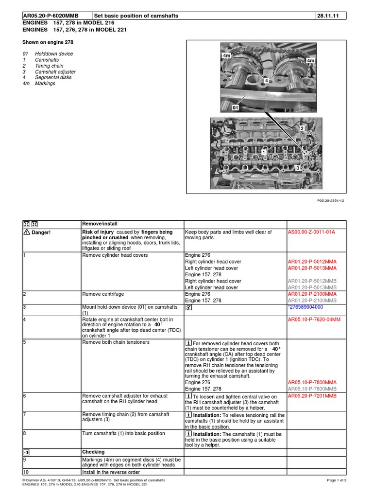 Set Basic Position of Camshafts PDF Engines Mechanical Engineering