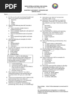 Nueva Estrella National High School Quarterly Assessment in Reading and Writing Skills