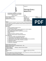 Petrologia Ignea y Metamorfica Analitico Plan 2012