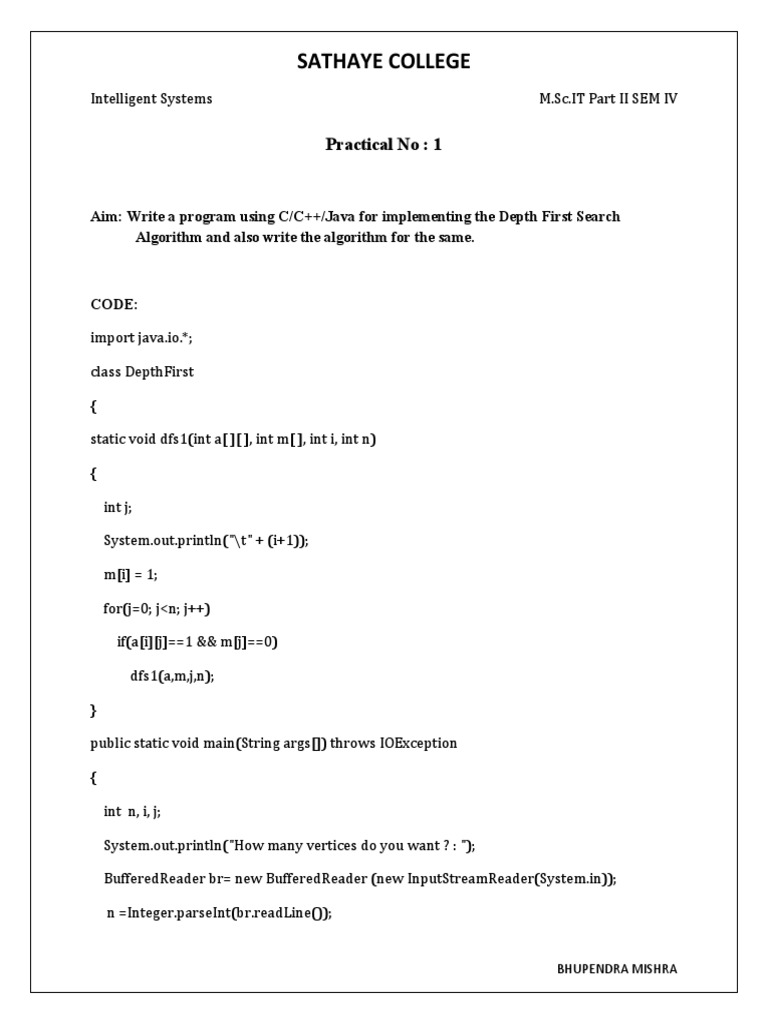 Sathaye College: Practical No: 1 | PDF