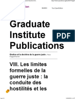 Graduate Institute Publications: VIII. Les Limites Formelles de La Guerre Juste: La Conduite Des Hostilités Et Les