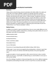 Pediatrics History and Physical Exam