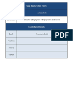 Gap Declaration Form: Details Antecedents