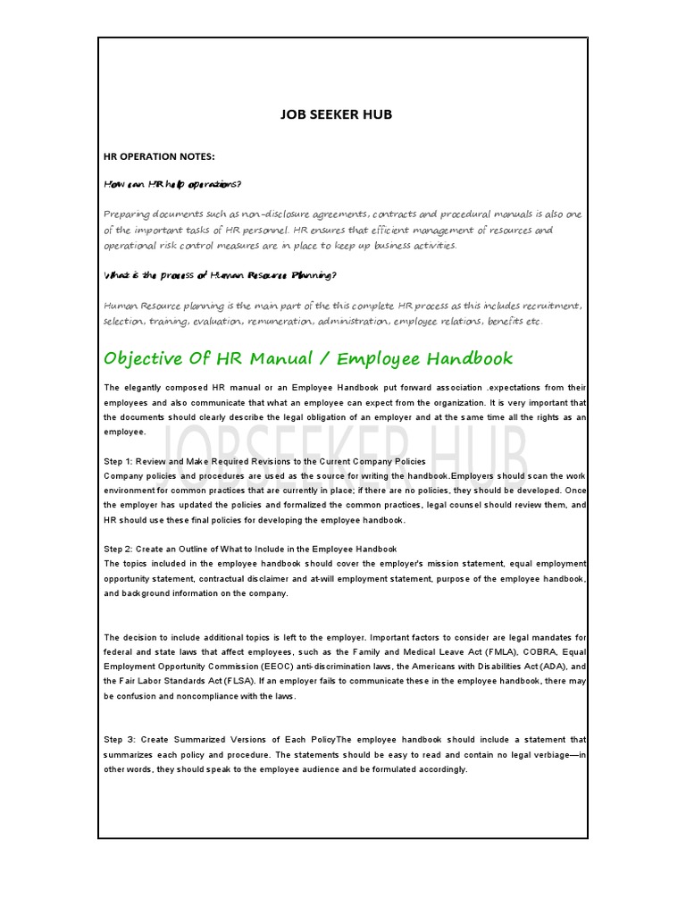 HR Manual: Objectives and Guidelines | PDF | Human Resources | Payroll