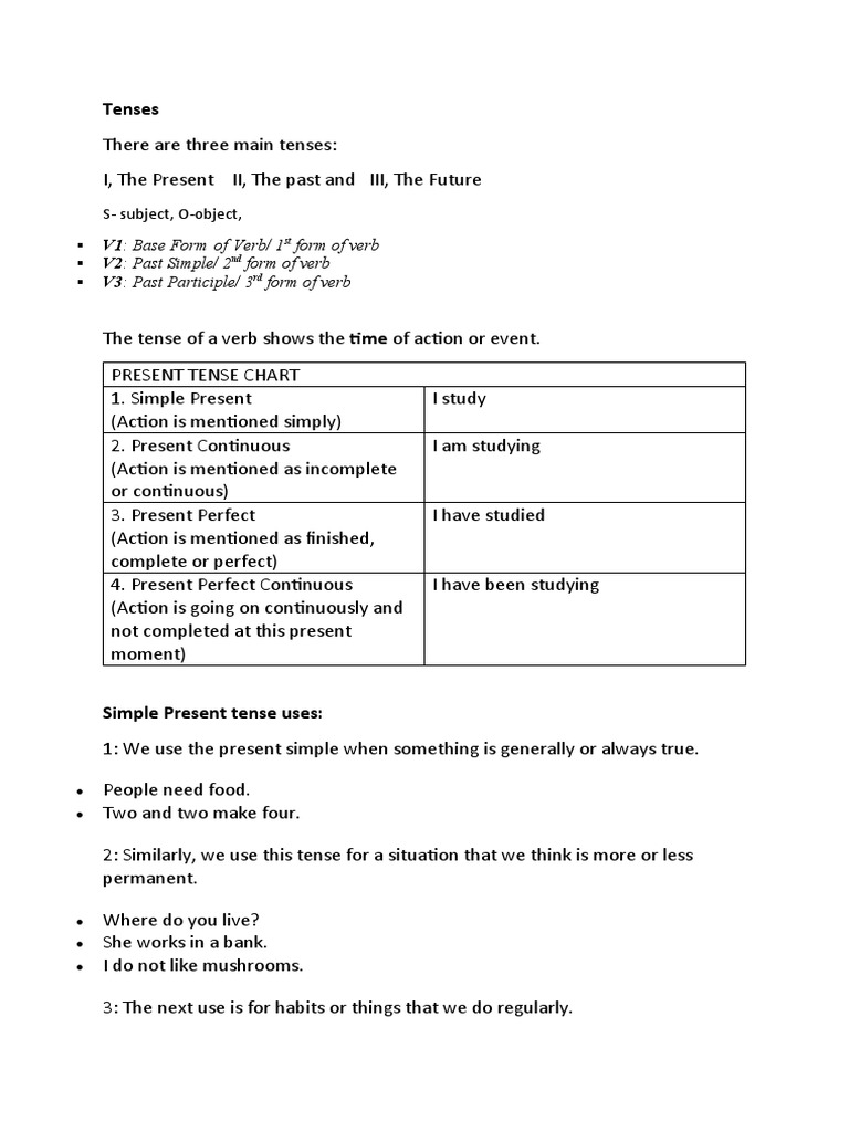 Present Tense | PDF | Grammatical Tense | Linguistics