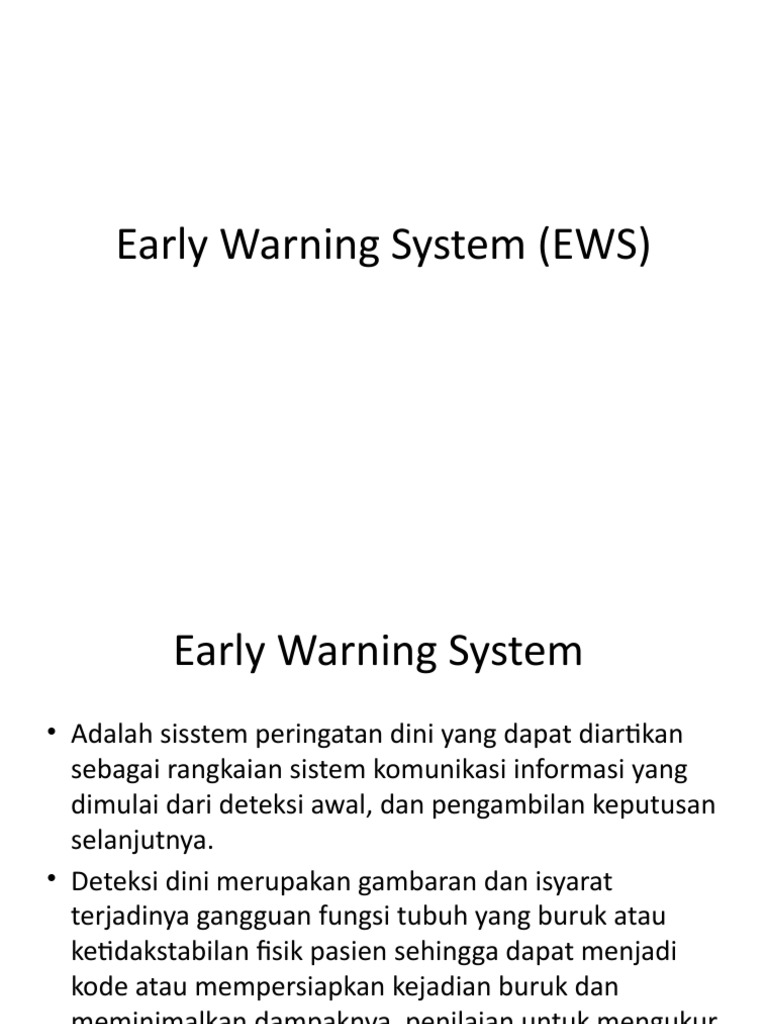 Early Warning System (EWS) PDF