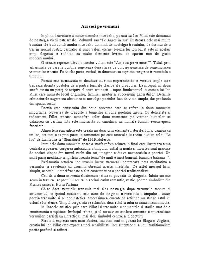 Aci Sosi Pe Vremuri Poezie Aci Sosi Pe Vremuri | PDF