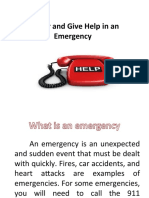 Ask For and Give Help in Case of Emergency Flashcards 46668
