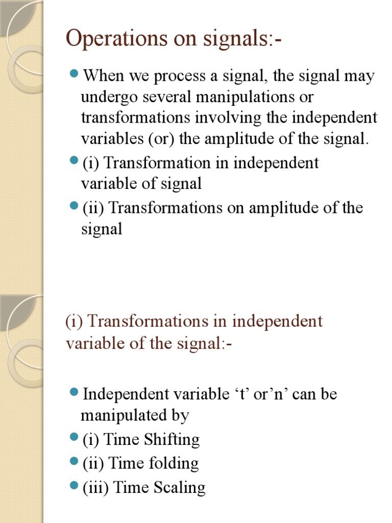 A Comprehensive Guide to Common Signal Processing Operations and