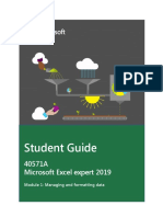 Student Guide: 40571A Microsoft Excel Expert 2019