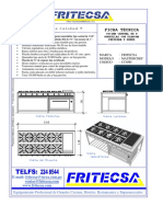 Ficha Cocina - 8 HORNILLAS CENTRAL PLANCHA HORNO