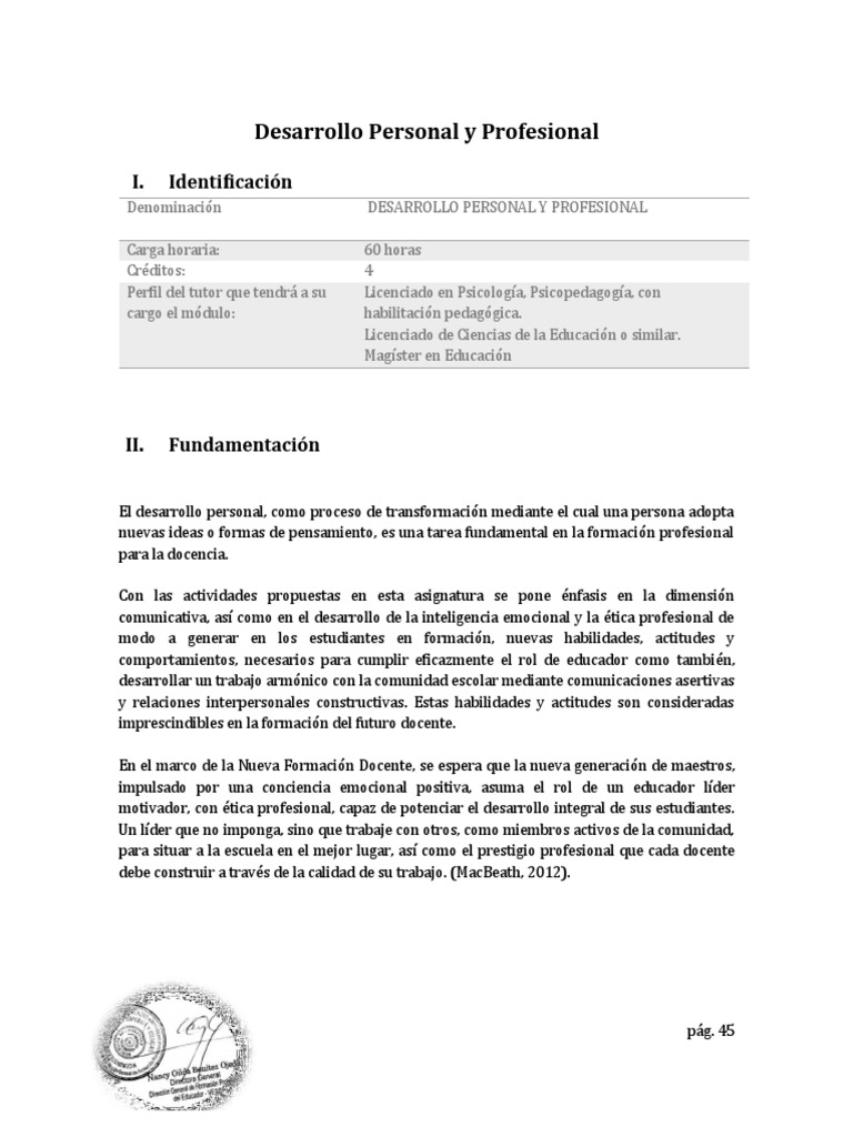 Desarrollo Personal y Profesional | PDF | Maestros | Las emociones