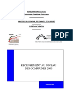 Rencensement au niveau des communes 2003 (INSTAT/2005)