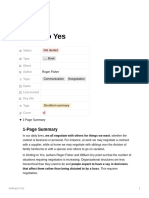 Getting To Yes: 1-Page Summary