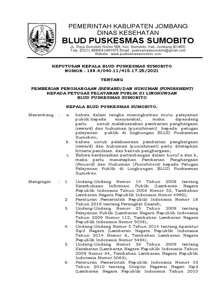 Sk Penghargaan Dan Punishment Pdf