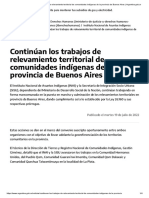 Continúan Los Trabajos de Relevamiento Territorial de Comunidades Indígenas de La Provincia de Buenos Aires - Argentina - Gob.ar