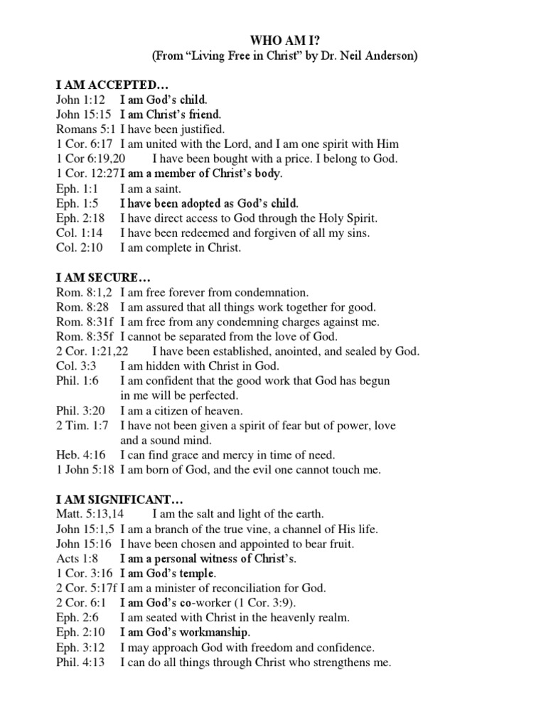 Who Am I in Christ | PDF