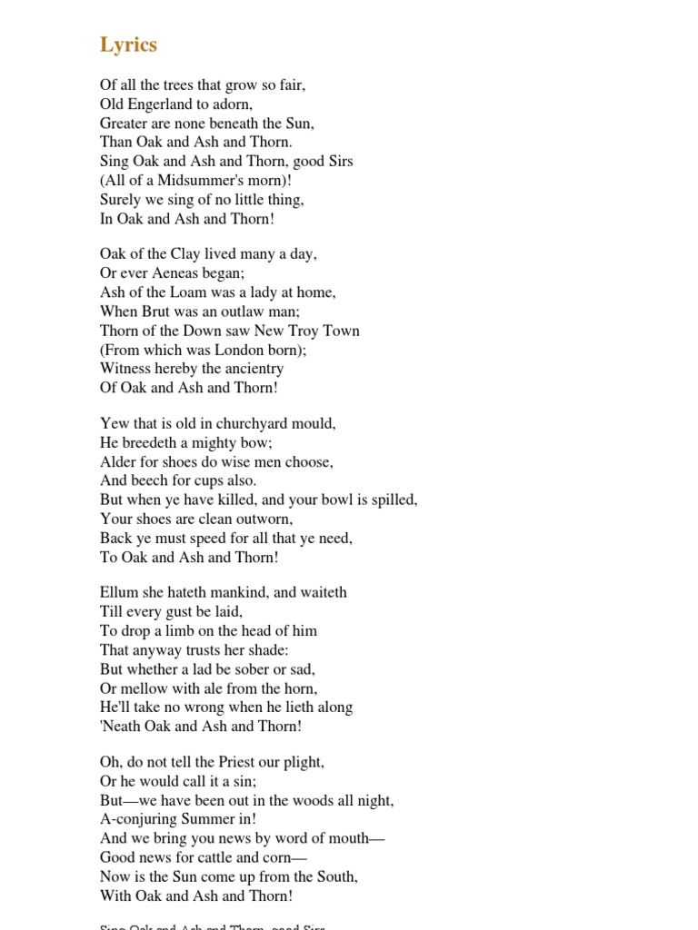 Oak Ash Thorns Pdf