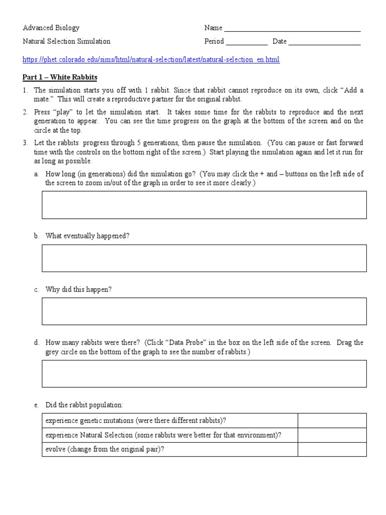 Rabbit Population Dynamics Simulation | PDF | Dominance (Genetics ...