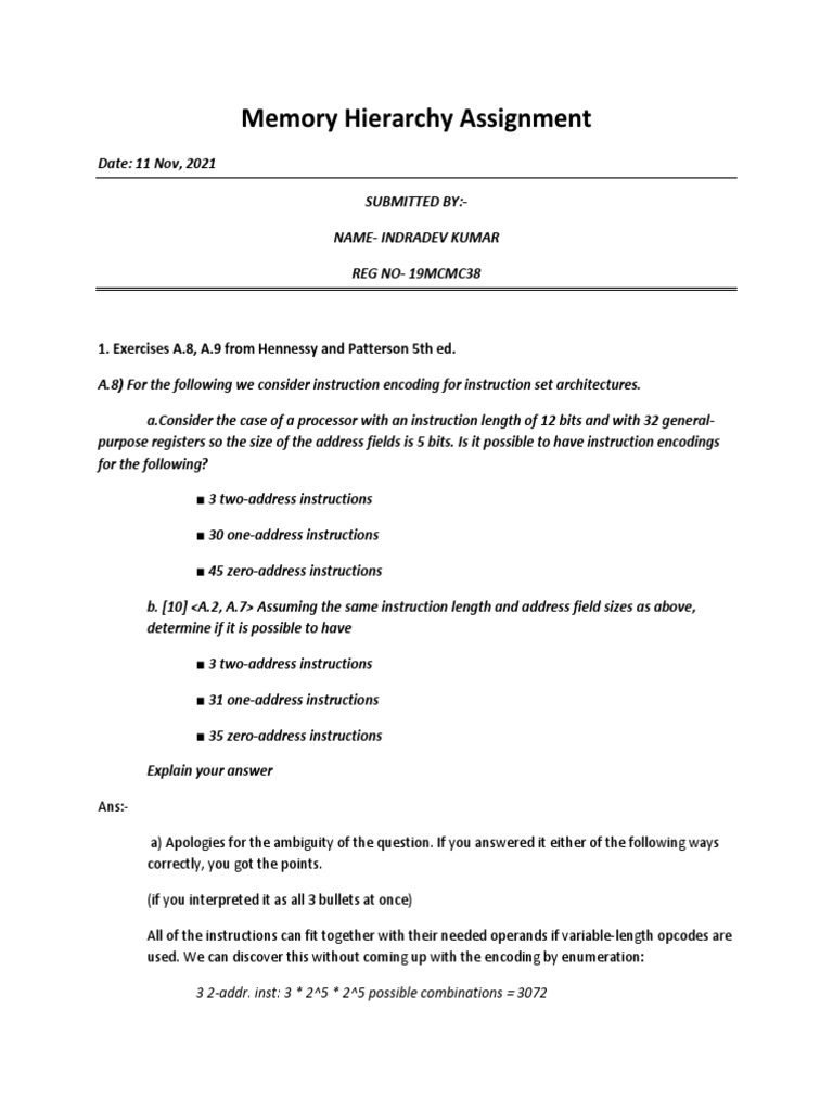 Variable-Length Opcode Design for Instructions | PDF | Cpu Cache ...