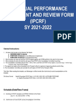 Individual Performance Commitment and Review Form (Ipcrf) SY 2021-2022