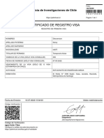 Certificado de Registro Visa: Policía de Investigaciones de Chile