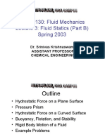 MAE 3130: Fluid Mechanics Lecture 3: Fluid Statics (Part B) Spring 2003
