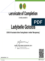 Ladybelle Gototos: COVID-19 Vaccination Online Training Module 1 Entitled "Microplanning"