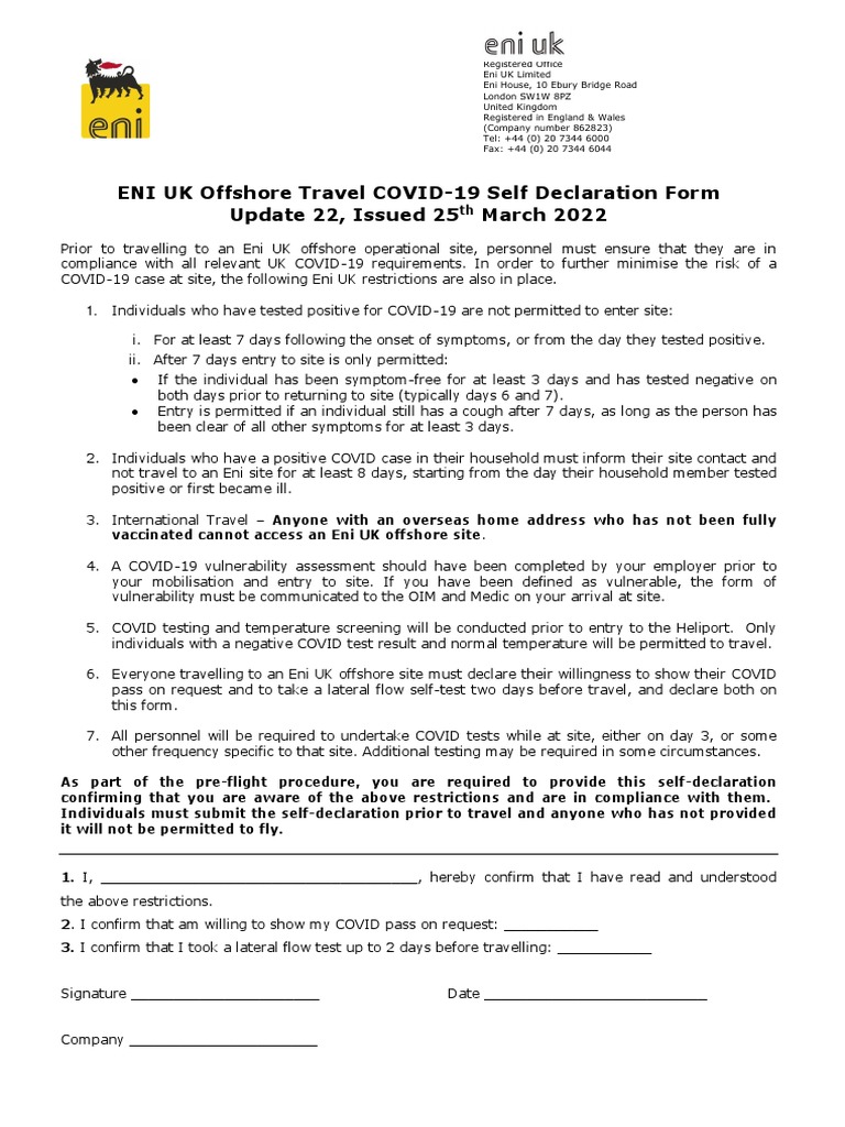 ENIUK-#846200-v28-ENI UK Offshore Travel COVID-19 Self Declaration Form ...