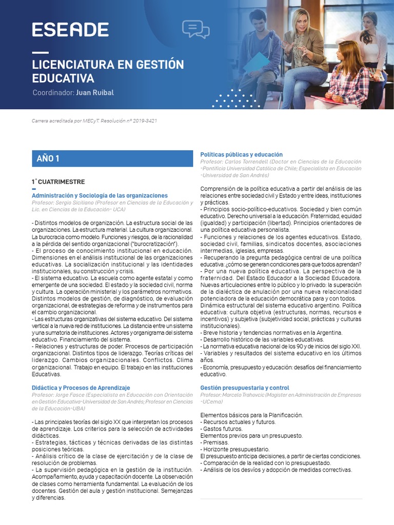 Gestión Educativa: Teoría y Práctica | PDF | Plan de estudios | Evaluación