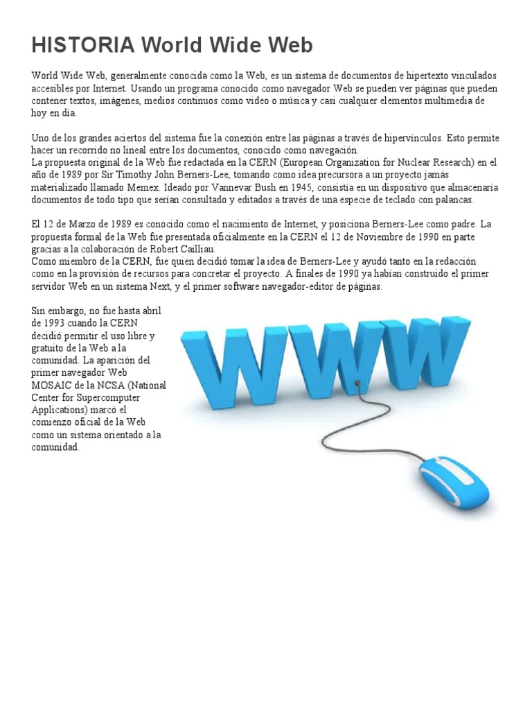 Historia World Wide Web | PDF