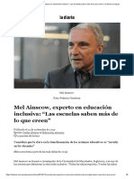 Mel Ainscow, Experto en Educación Inclusiva - "Las Escuelas Saben Más de Lo Que Creen" - La Diaria - Uruguay