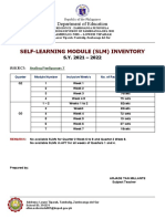 Self-Learning Module (SLM) Inventory: Department of Education