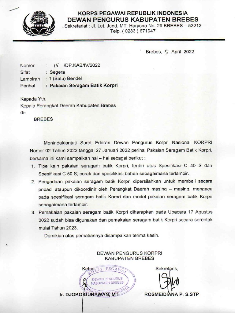 Pakaian Seragam Batik Korpri | PDF