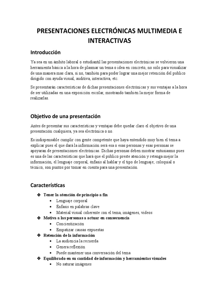 Presentaciones Electrónicas Multimedia e Interactivas | PDF | Microsoft ...