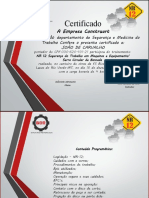 Certificado de treinamento em serra circular