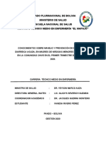 Estado Plurinacional de Bolivia Ministerio de Salud Escuela Nacional de Salud Instituto Técnico Medio en Enfermería "El Mapajo"