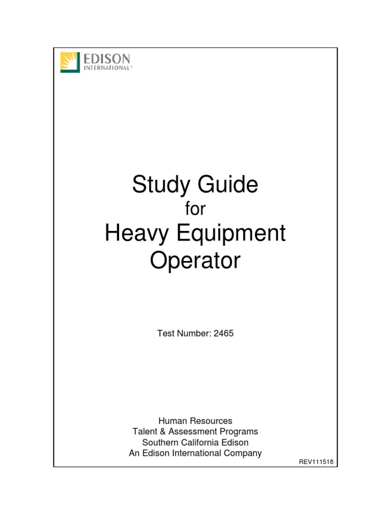 Study Guide Heavy Equipment Operator Test Number 2465 Download Free
