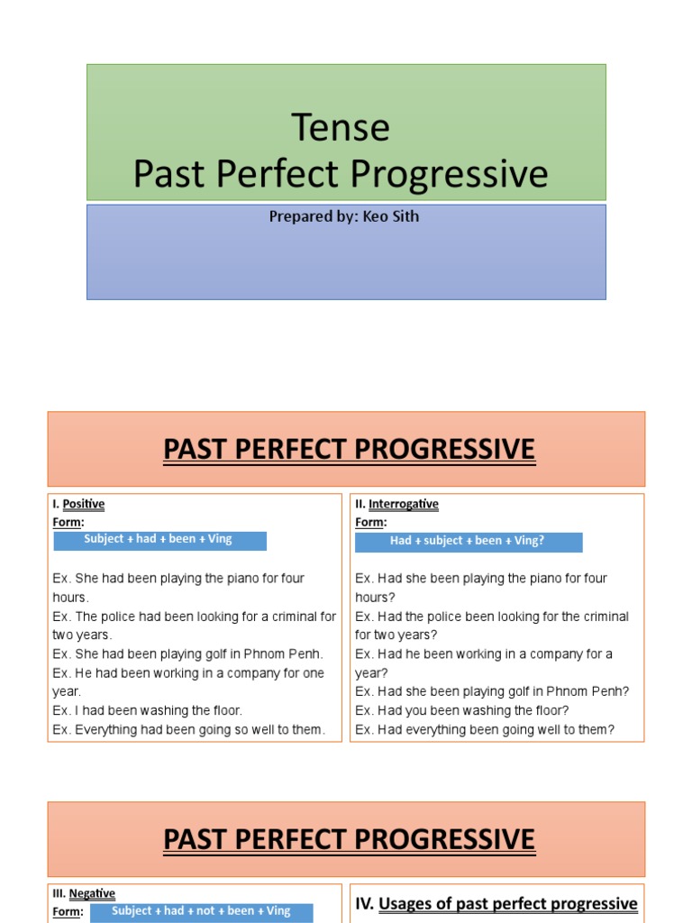 Past Perfect Progressive Guide | PDF | Semantic Units | Languages