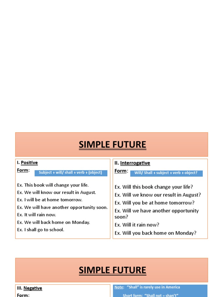 Simple Future | PDF | Grammar | Languages