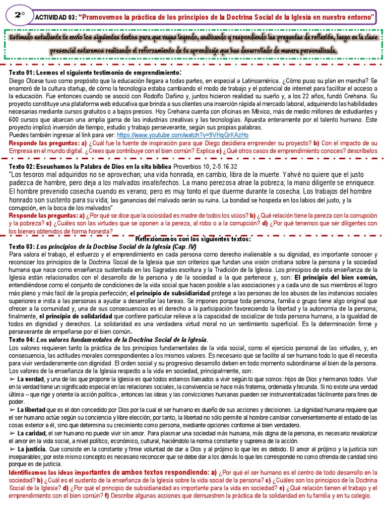 Doctrina Social de la Iglesia y Emprendimiento | PDF | Justicia ...
