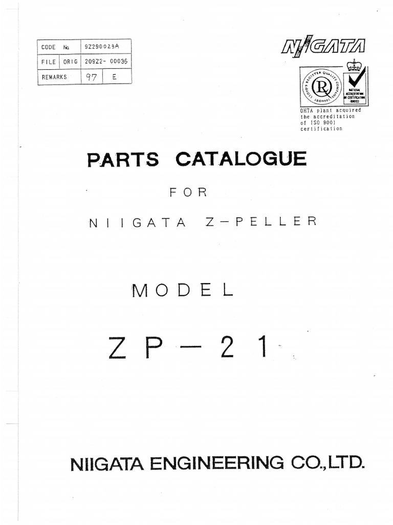 Parts Catalogue ZP 21 | PDF