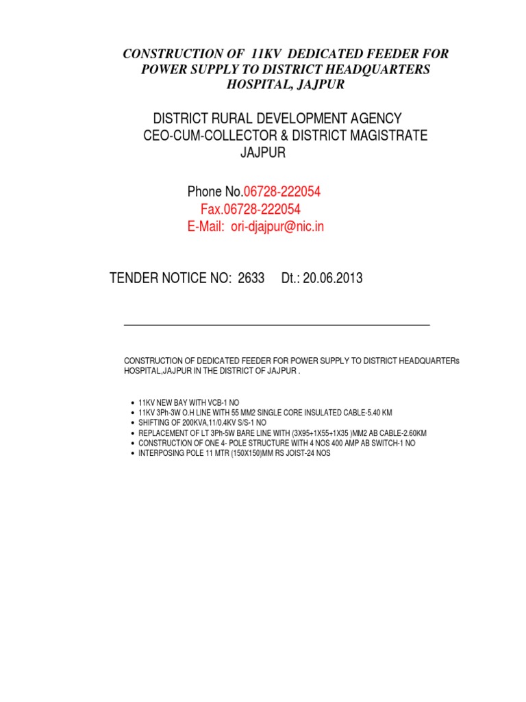 Construction of 11kv Dedicated Feeder of 11kv Dedicated Feeder For