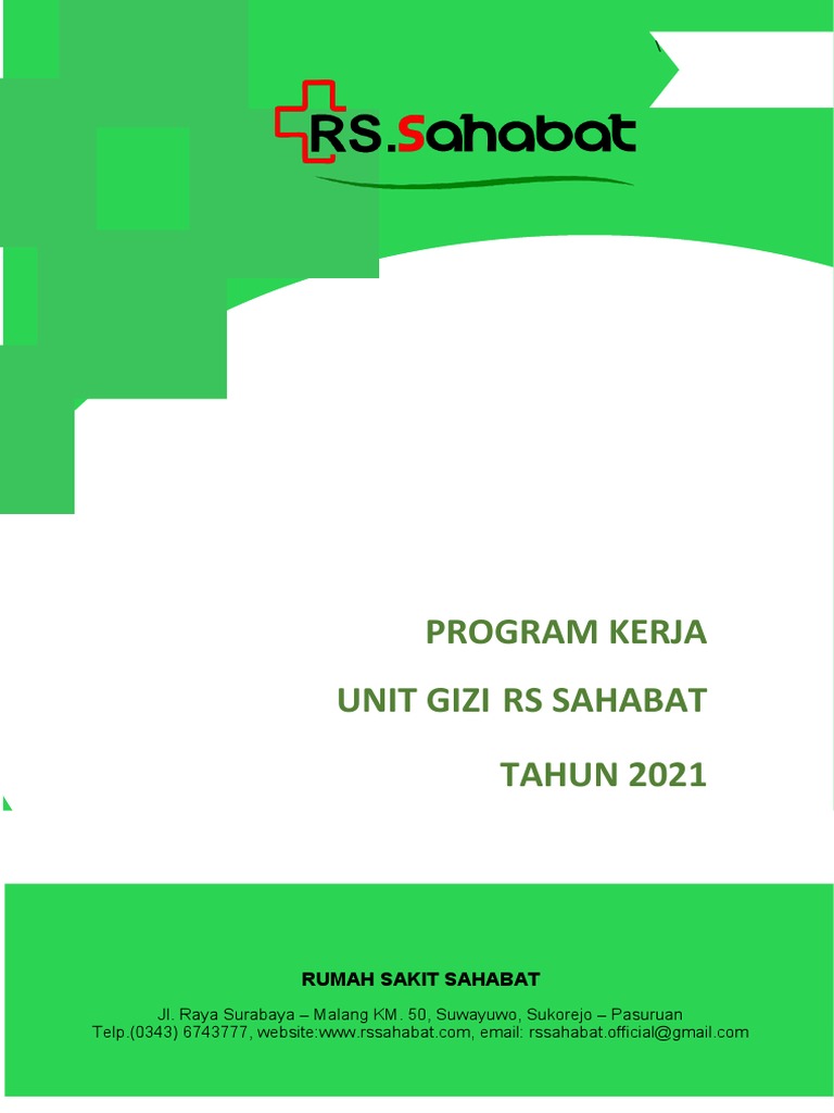 Program Kerja Unit Gizi RS Sahabat 2021 | PDF